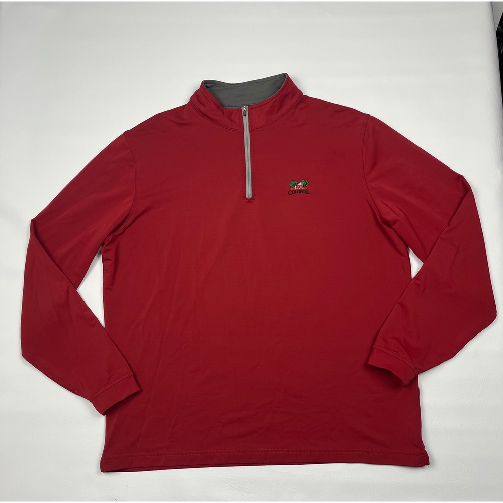Peter Millar Element 4 Quarter Zip Pullover Mens XL Red Golf Wicking